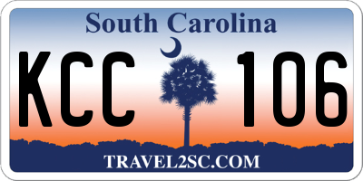 SC license plate KCC106