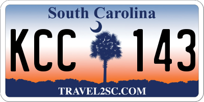 SC license plate KCC143