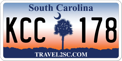SC license plate KCC178