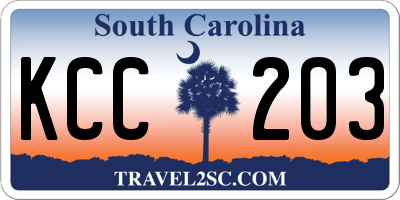 SC license plate KCC203