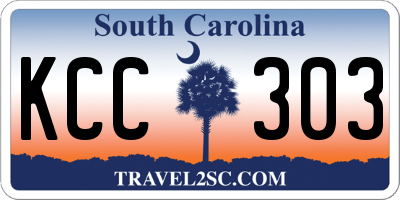 SC license plate KCC303