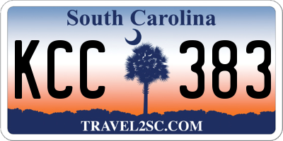 SC license plate KCC383