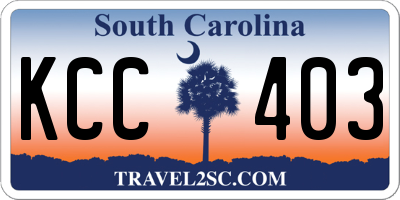 SC license plate KCC403