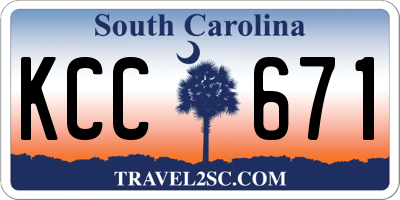 SC license plate KCC671
