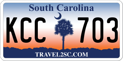 SC license plate KCC703