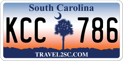 SC license plate KCC786