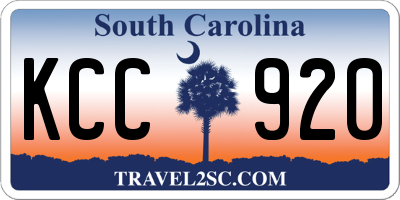 SC license plate KCC920