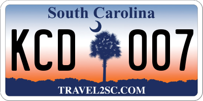 SC license plate KCD007