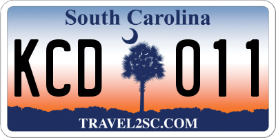 SC license plate KCD011