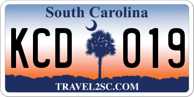 SC license plate KCD019
