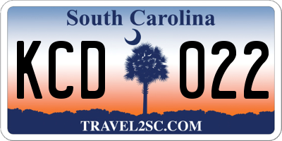 SC license plate KCD022