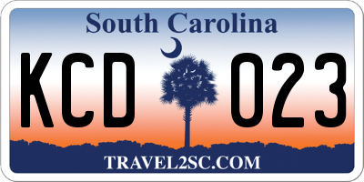 SC license plate KCD023