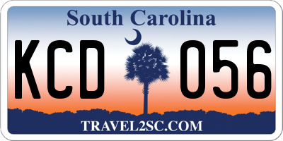 SC license plate KCD056
