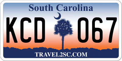SC license plate KCD067