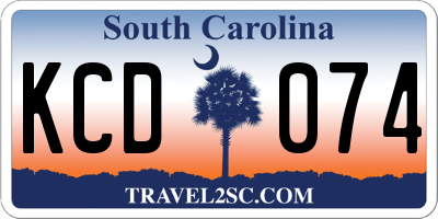 SC license plate KCD074