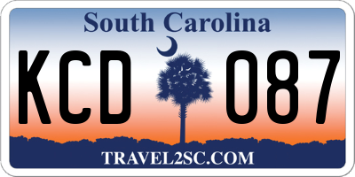SC license plate KCD087
