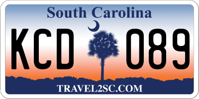 SC license plate KCD089