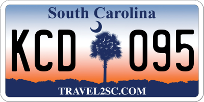 SC license plate KCD095