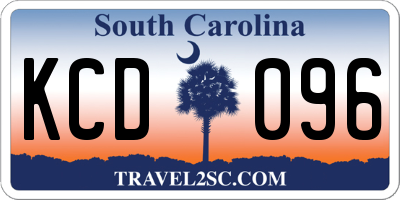 SC license plate KCD096