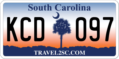 SC license plate KCD097