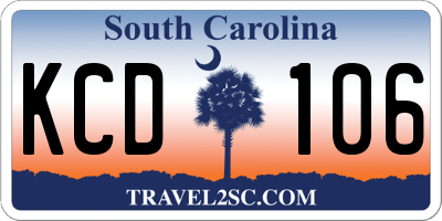 SC license plate KCD106