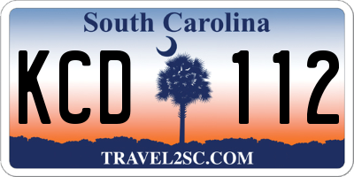 SC license plate KCD112