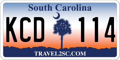SC license plate KCD114