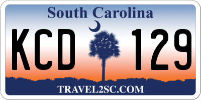 SC license plate KCD129
