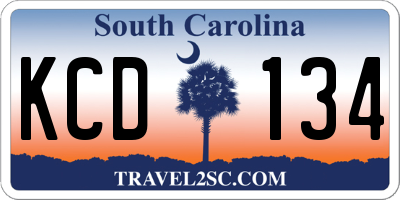 SC license plate KCD134