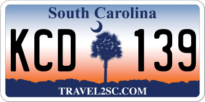 SC license plate KCD139