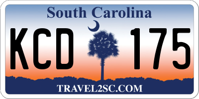 SC license plate KCD175