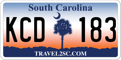 SC license plate KCD183
