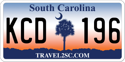 SC license plate KCD196