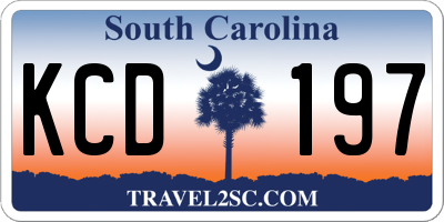 SC license plate KCD197