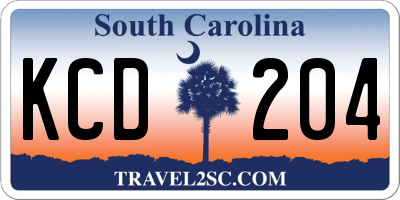 SC license plate KCD204