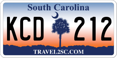 SC license plate KCD212