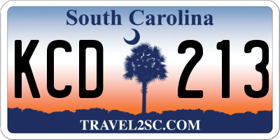 SC license plate KCD213