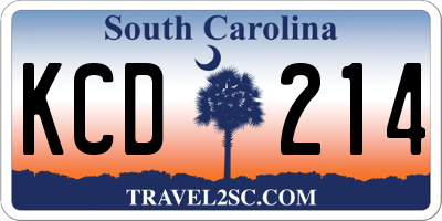 SC license plate KCD214