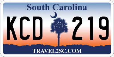 SC license plate KCD219