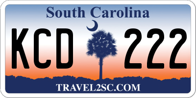 SC license plate KCD222