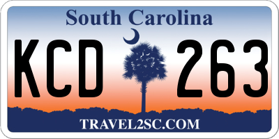 SC license plate KCD263