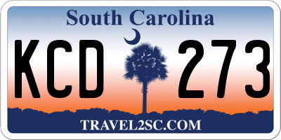 SC license plate KCD273