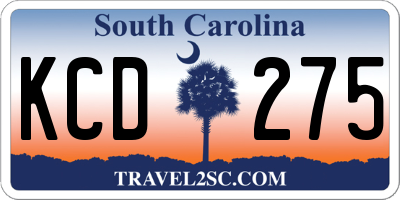 SC license plate KCD275