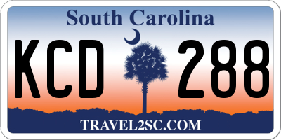 SC license plate KCD288
