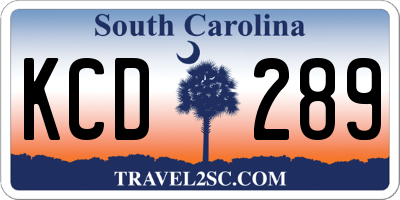 SC license plate KCD289