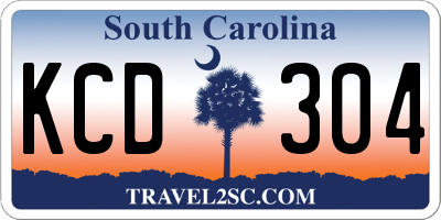 SC license plate KCD304