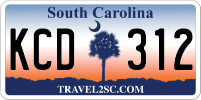 SC license plate KCD312