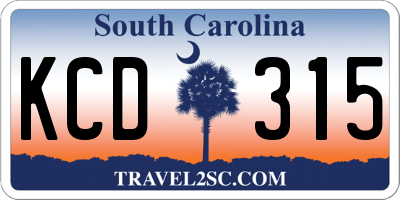 SC license plate KCD315