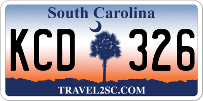 SC license plate KCD326