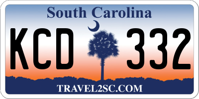 SC license plate KCD332